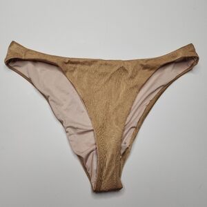 NEW Baobab Metallic Gold Bikini Bottoms Swim Large